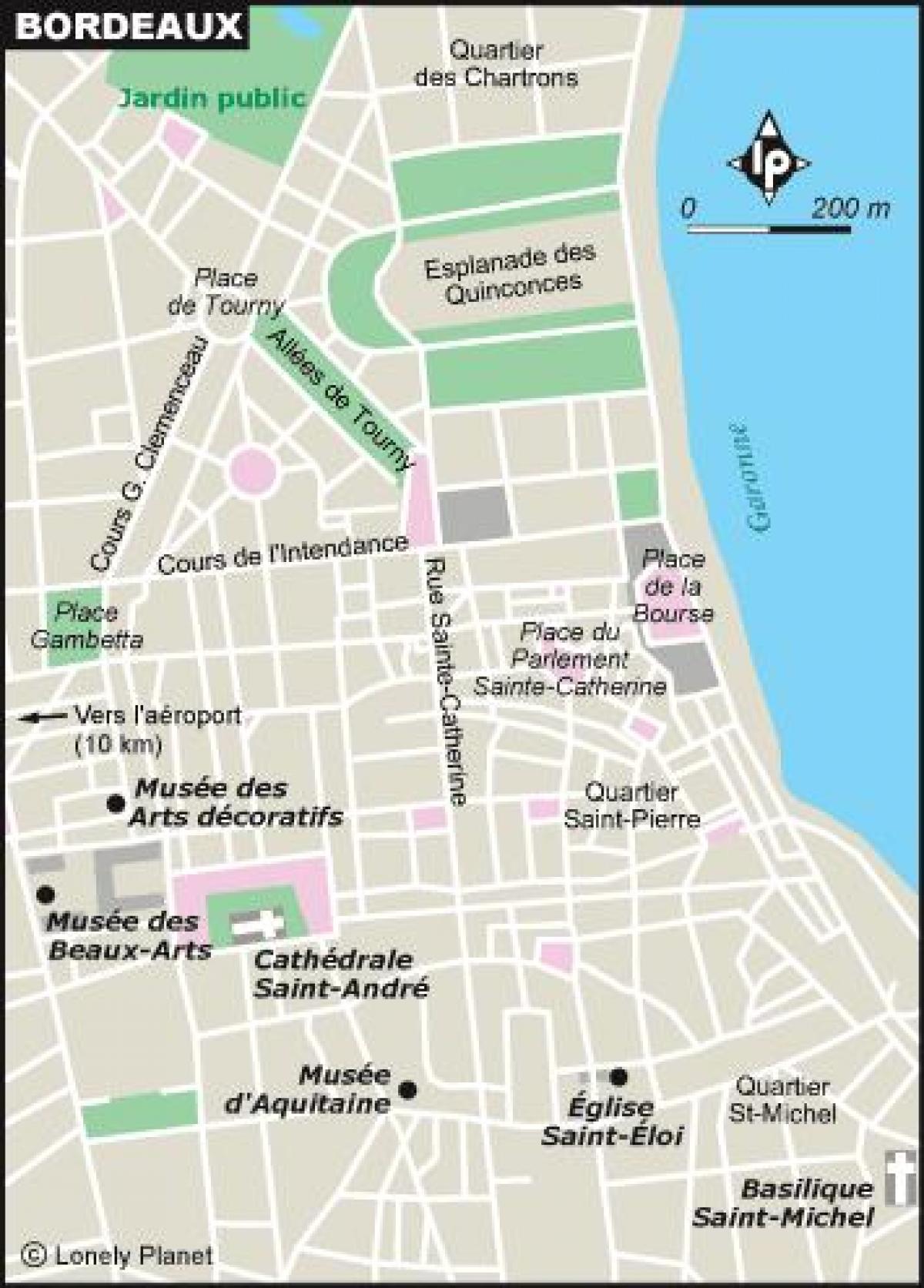 mappa di Bordeaux giardino