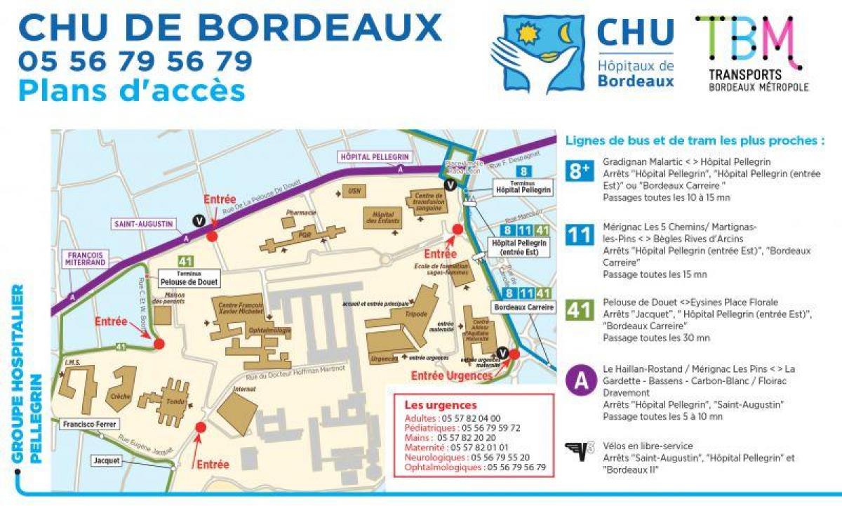 mappa di Bordeaux ospedale