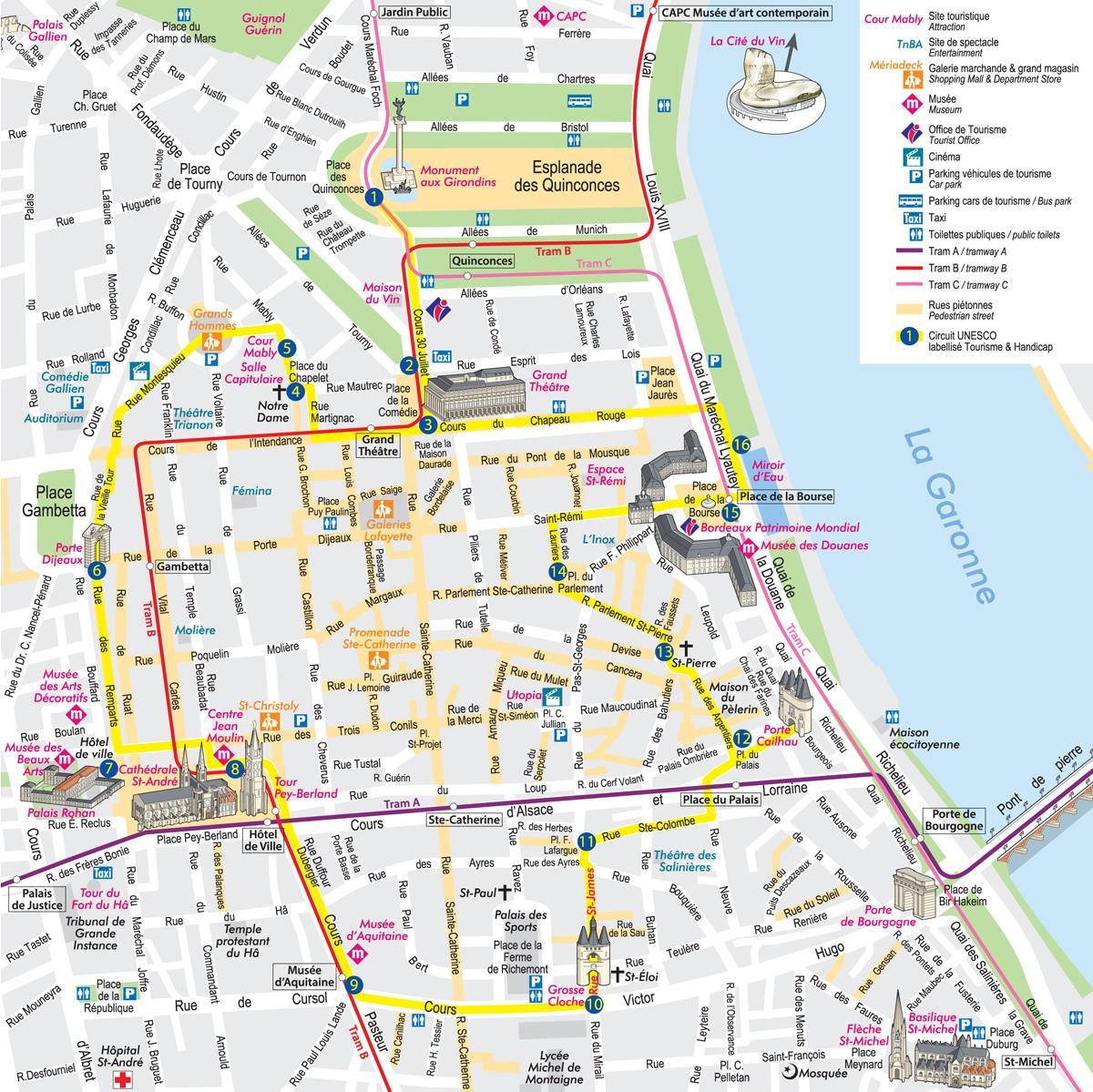 mappa di Bordeaux posto