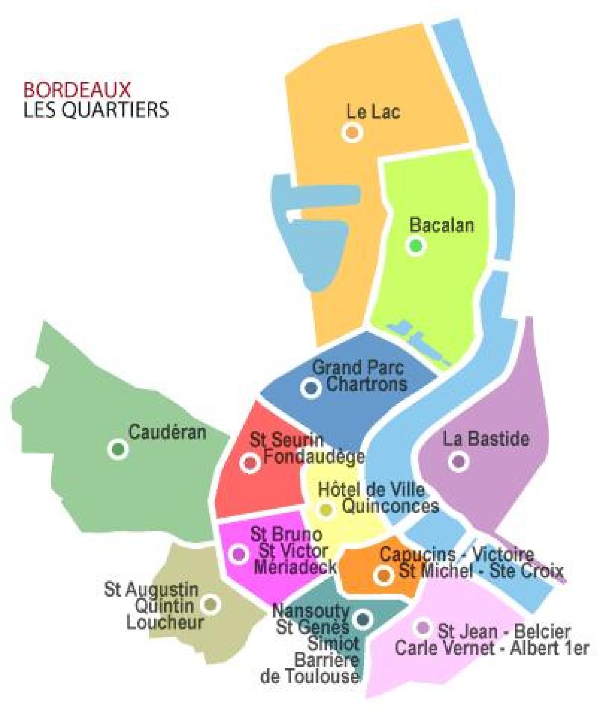 mappa di Bordeaux quartiere