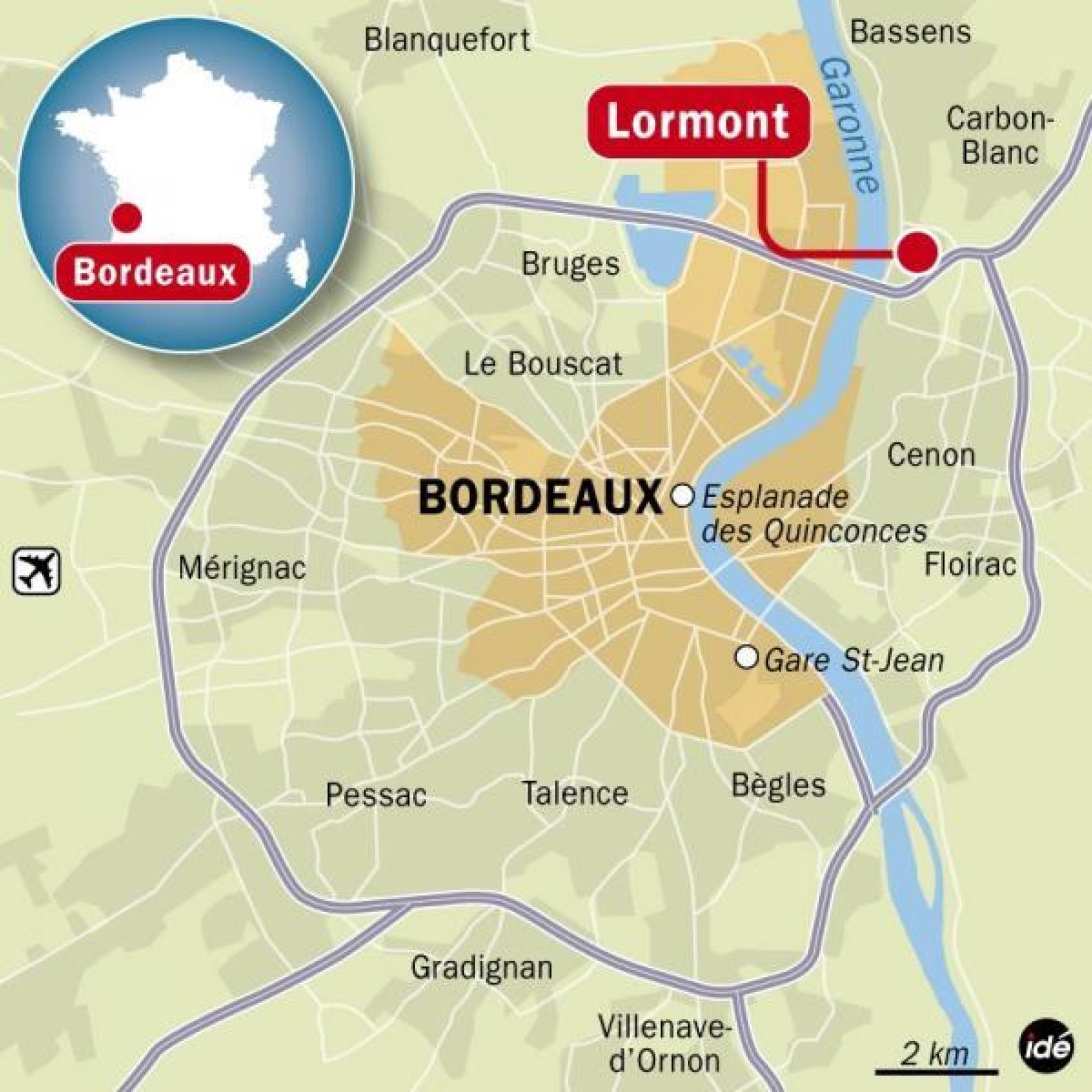 mappa di Bordeaux sobborghi