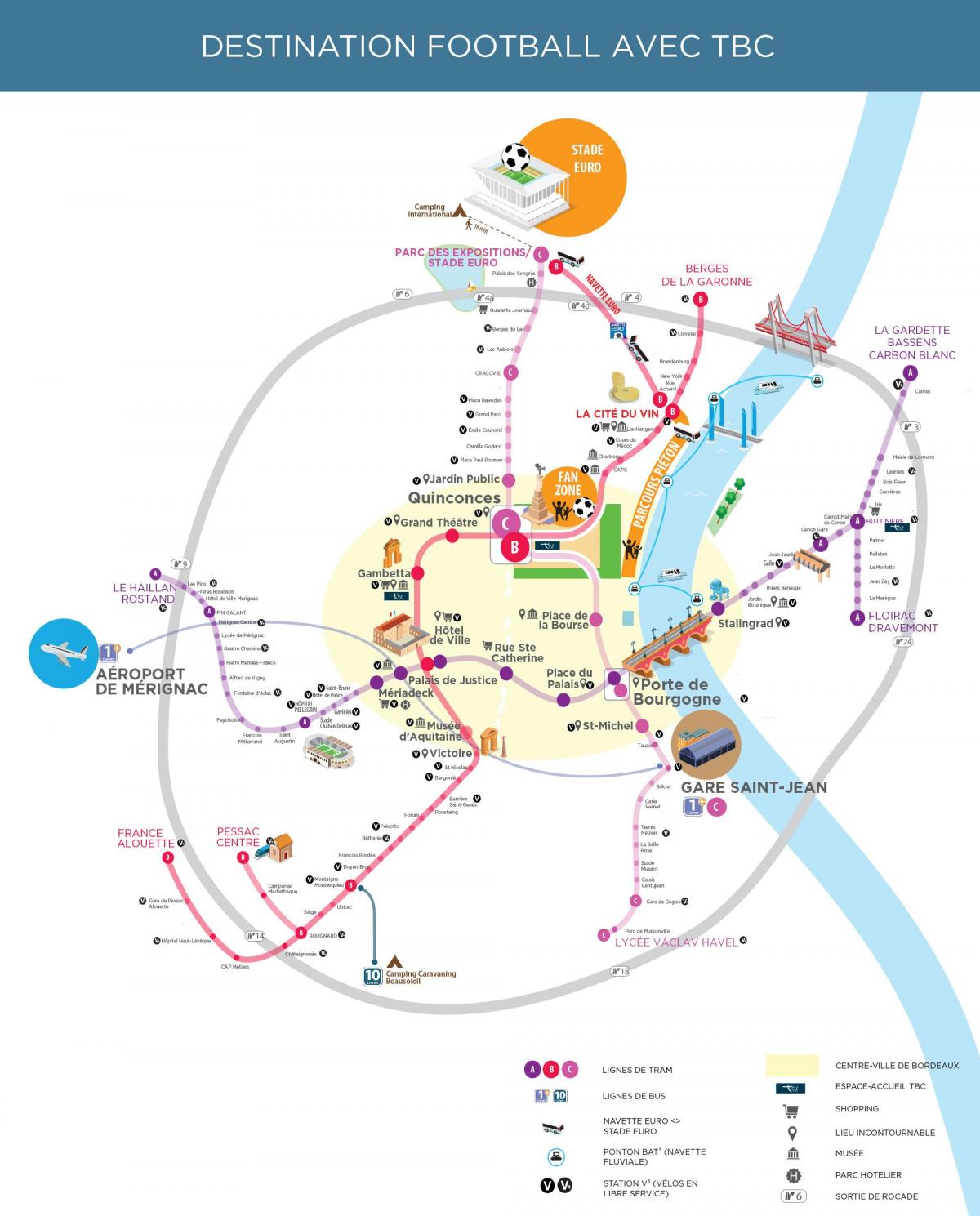 Bordeaux trasporto pubblico mappa