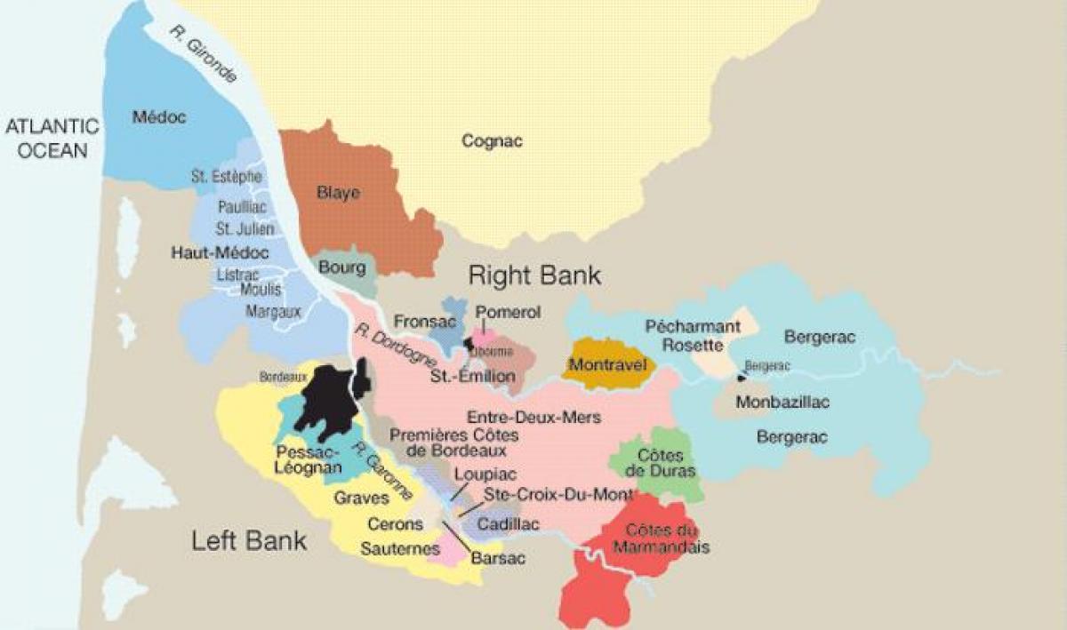 riva sinistra Bordeaux la mappa