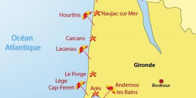 Mappa di Bordeaux spiaggia