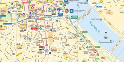 Mappa stradale di Bordeaux, francia