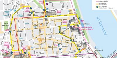 Centro di Bordeaux la mappa