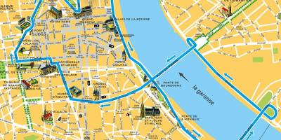 Mappa della città di Bordeaux, francia