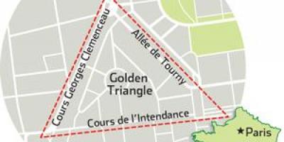Mappa del triangolo d'oro di Bordeaux 